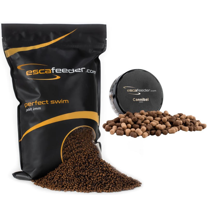 Zestaw Esca Feeder Pellet Perfect Swim 2mm + Wafters Cannibal Mini 6mm