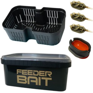 Podajniki Arc 30g 40g 50g + Foremka + Sito Drennan + Wiaderko FeederBait 2L