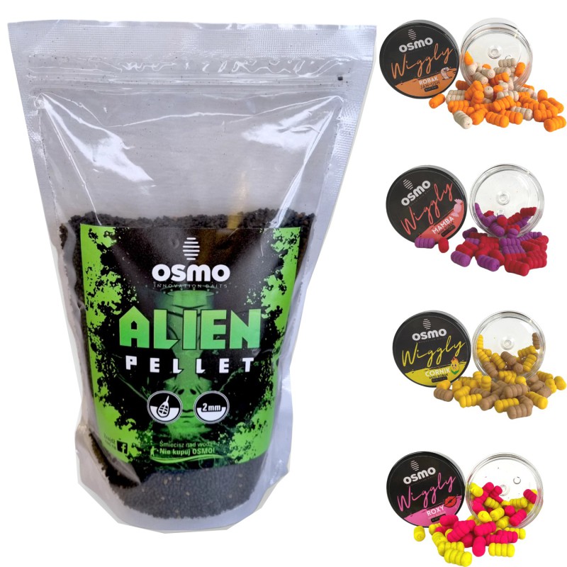 Zestaw Osmo Pellet Alien 2mm + Osmo Robak Wiggly Waftersy