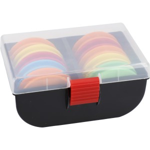 PUDEŁKO MIKADO Z KRĄŻKAMI NA PRZYPONY (15.5x12x7cm)