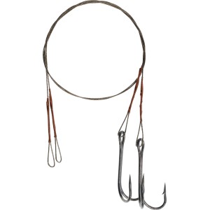 PRZYPON STALOWY MIKADO Z KRĘTLIKIEM I PODWÓJNĄ KOTWICĄ 25cm/10kg - op.2szt.