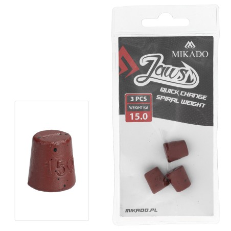 WYMIENNE OBCIĄŻENIE DO WKRĘTÓW MIKADO JAWS QUICK CHANGE SPIRAL - 15gr - op.3szt.