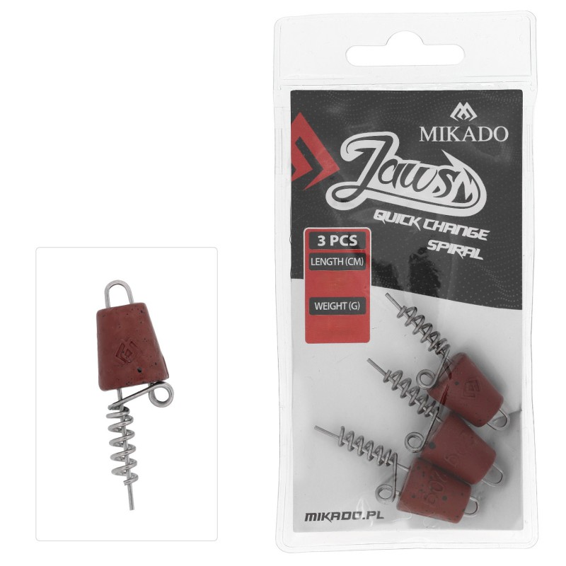 WKRĘT DO PRZYNĘT MIKADO JAWS QUICK CHANGE SPIRAL - 20gr - 4.7cm - op.3szt.