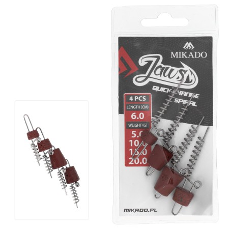 WKRĘT DO PRZYNĘT MIKADO JAWS QUICK CHANGE SPIRAL - MIX - 6cm - op.4szt.