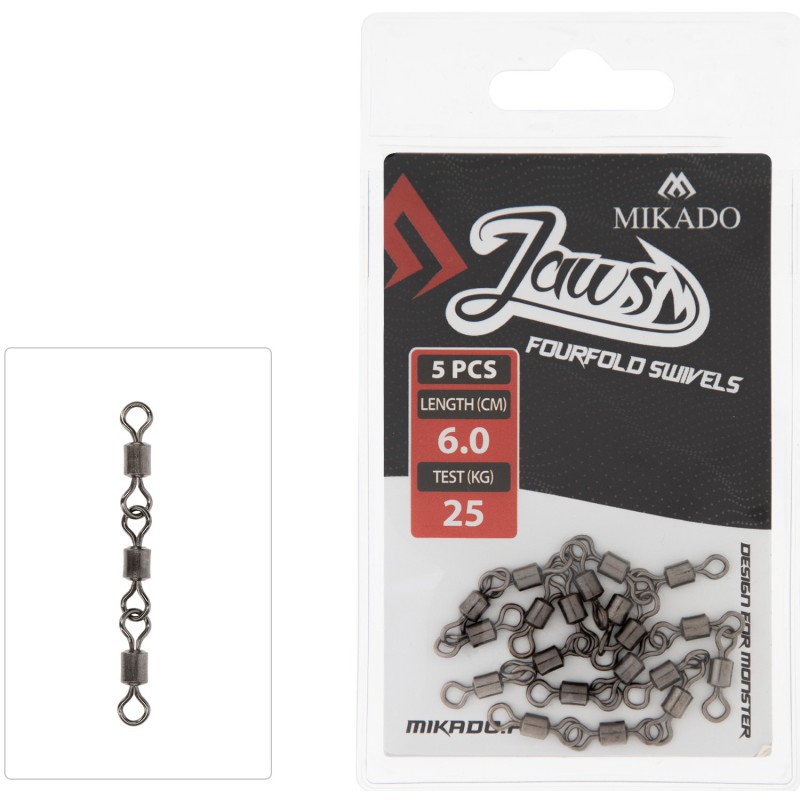 KRĘTLIK MIKADO JAWS FOURFOLD SWIVELS - 25kg - op.5szt.