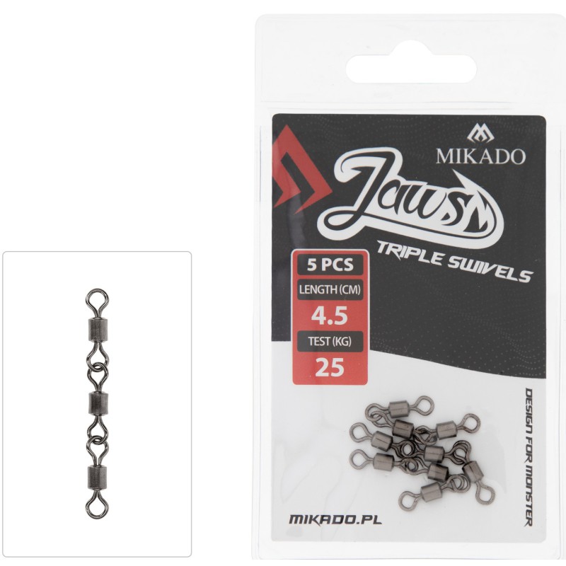 KRĘTLIK MIKADO JAWS TRIPLE SWIVELS - 25kg - op.5szt.