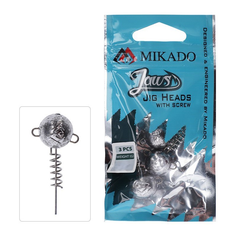CIĘŻAREK GŁÓWKA MIKADO JAWS Z WKRĘTEM 25g - op.3szt.
