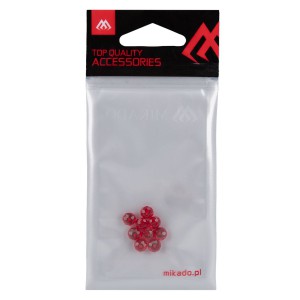 KORALIKI MIKADO CAROLINA RIG - rozm. 4x6mm - CZERWONY - op.10szt.