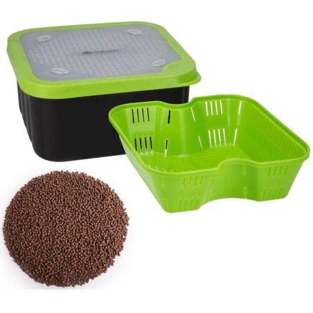 Zestaw Pudełko Z Sitkiem do Pelletu 1,5L + Pellet  Aller Aqua Classic 2mm 1kg