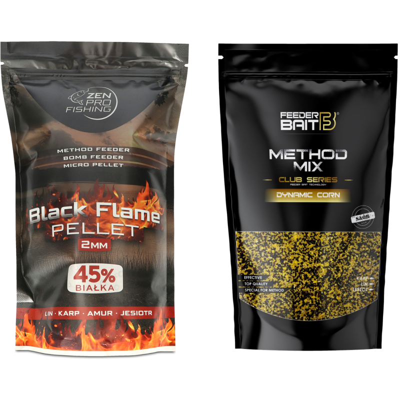 Zestaw Feeder Bait Dynamic Corn + ZEN Pro Fishing Black Flame 2mm