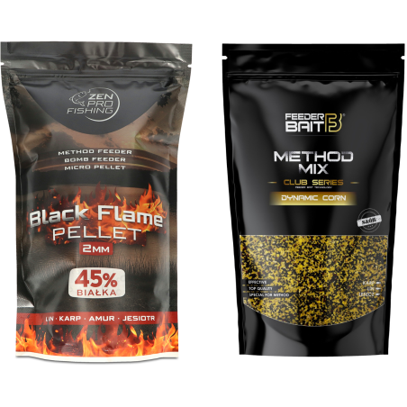 Zestaw Feeder Bait Dynamic Corn + ZEN Pro Fishing Black Flame 2mm