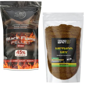 Zestaw ZEN Pro Fishing BLACK FLAME Pellet 2mm + Method Mix Epidemia Feeder Bait