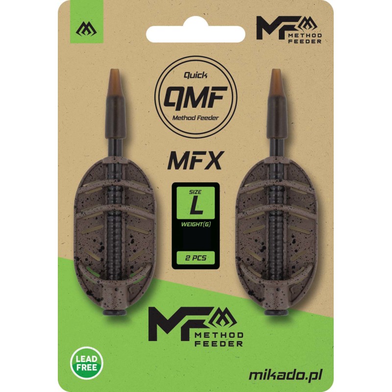 2 x PODAJNIK MIKADO METHOD FEEDER MFX - Q.M.F. rozm. L - 40g