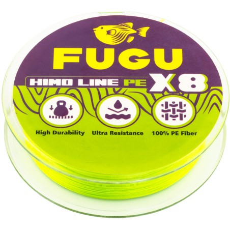 PLECIONKA FUGU HIMO LINE PE X8 0,14mm FLUO GREEN 120m