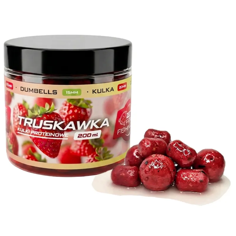 ZEN Pro Fishing TRUSKAWKA Kulki / Dumbelsy Proteinowe Haczykowe 15-20mm