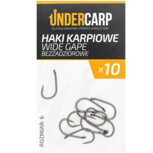 Undercarp Teflonowe haki karpiowe WIDE GAPE bezzadziorowe 2