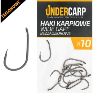 Undercarp Teflonowe haki karpiowe WIDE GAPE bezzadziorowe 6