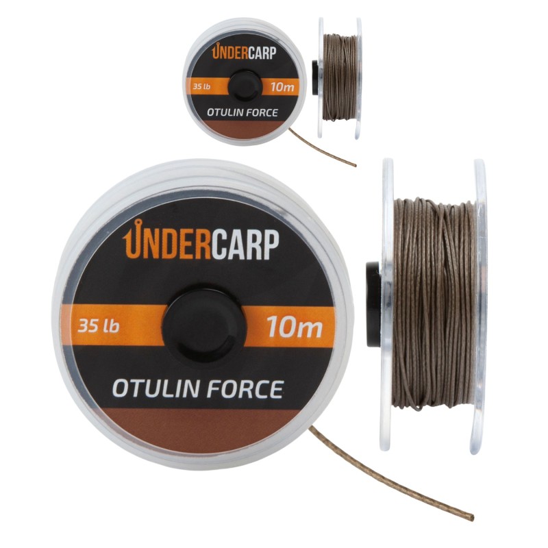 Undercarp Plecionka przyponowa w otulinie 10 m/35 lbs OTULIN FORCE - brązowa