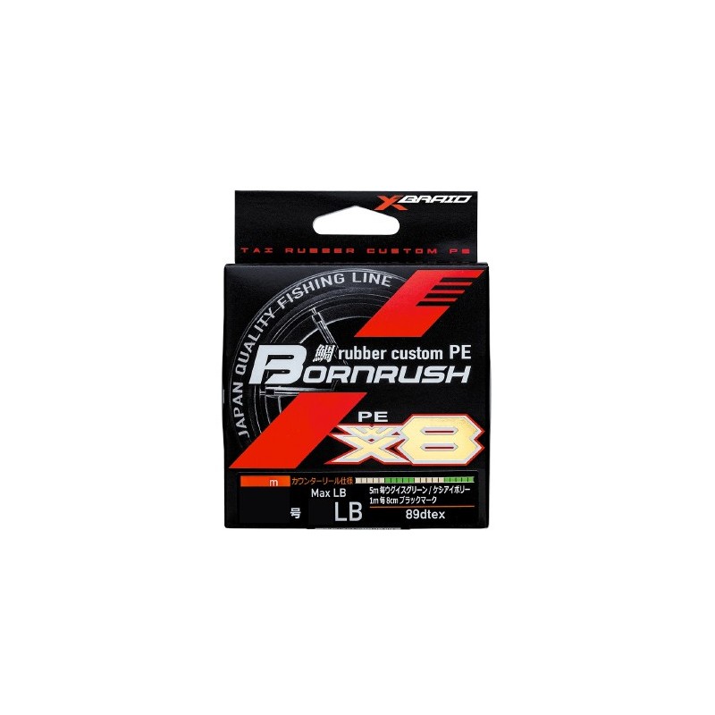 PLECIONKA YGK X-Braid Bornrush WX8 150m PE 0.8 18lb/8.1kg