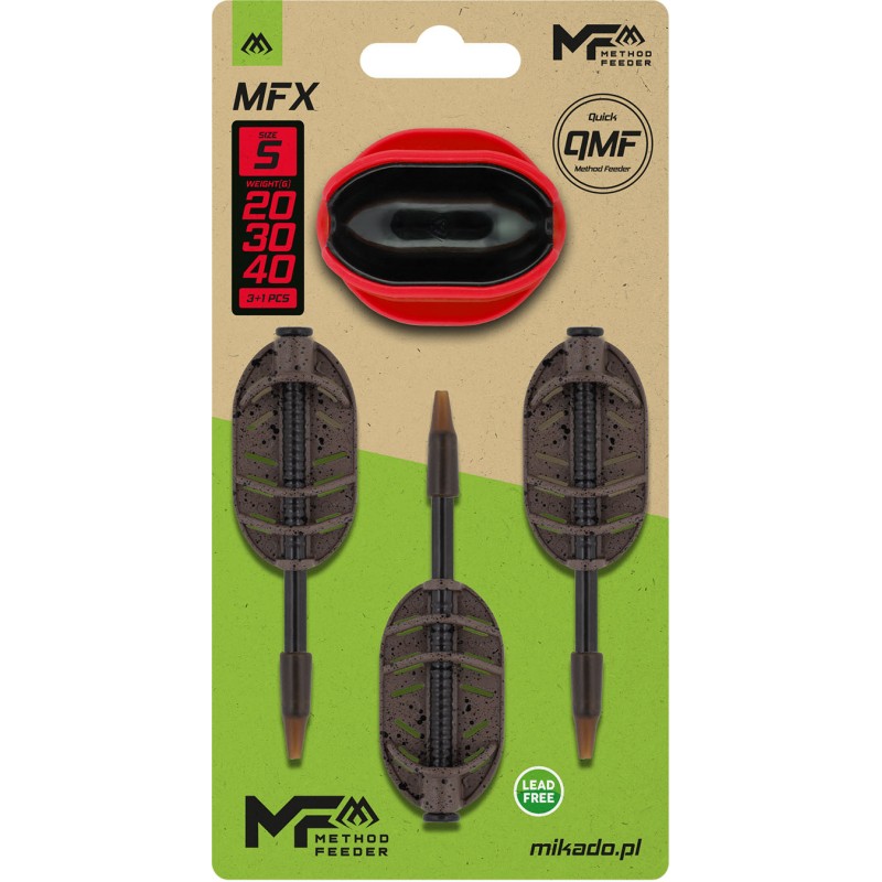 ZESTAW PODAJNIK MIKADO METHOD FEEDER MFX - Q.M.f- roz.S - 20+30+40g + FOREMKA